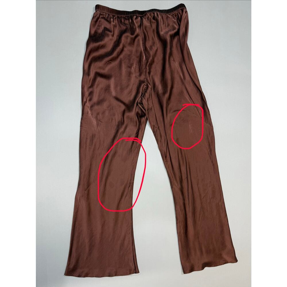 Silk Laundry Brown Bias Cut silk Pants Large - Picture 6 of 6